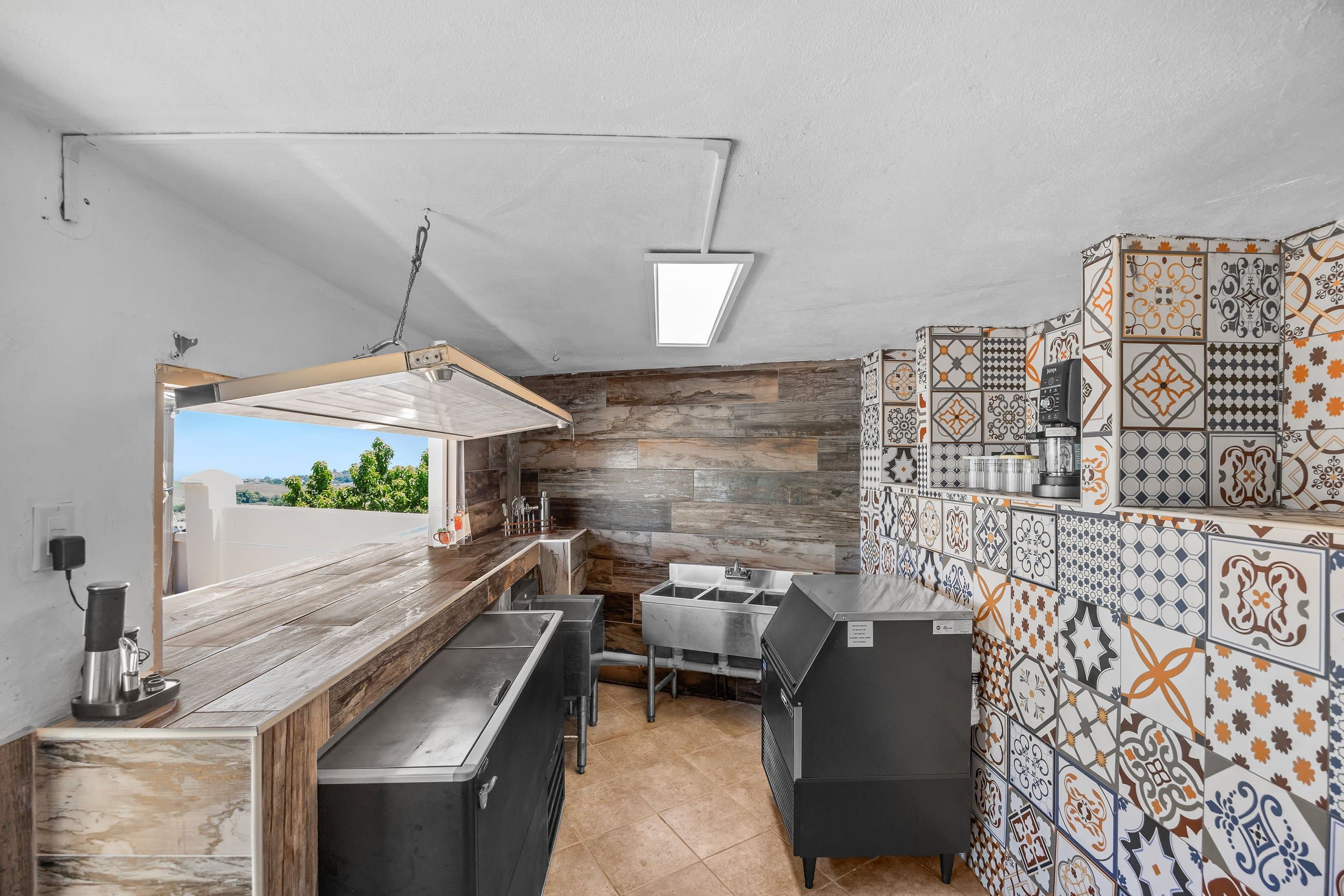 Bar back with professional equipment