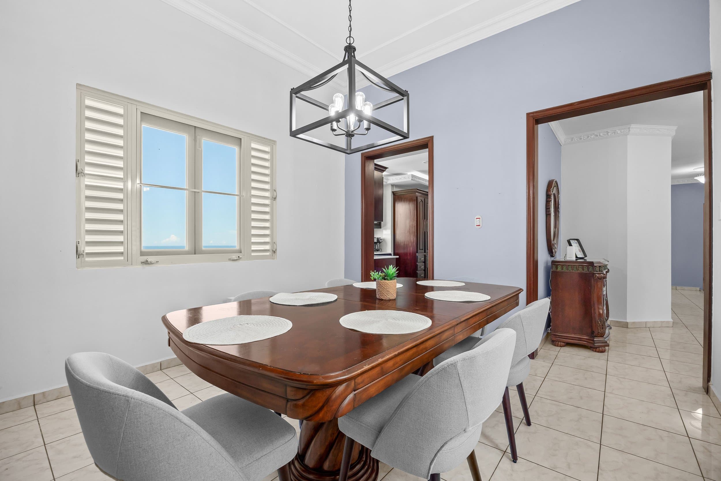 Dining table set for family dinner
