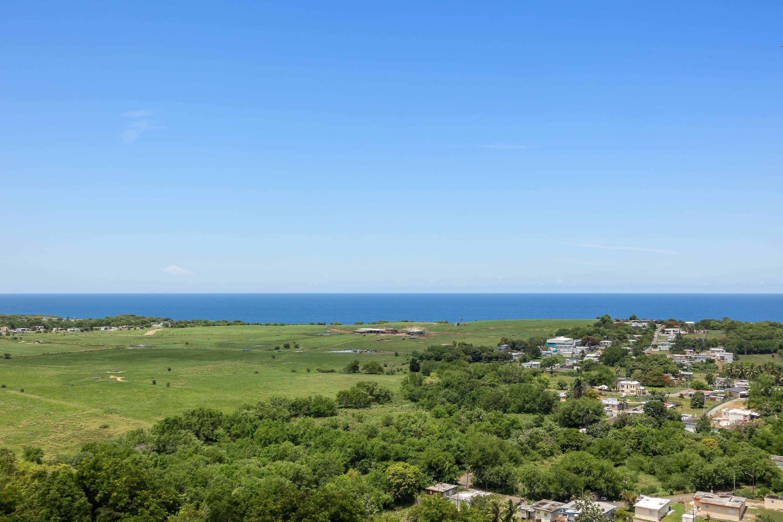Countryside and ocean horizon