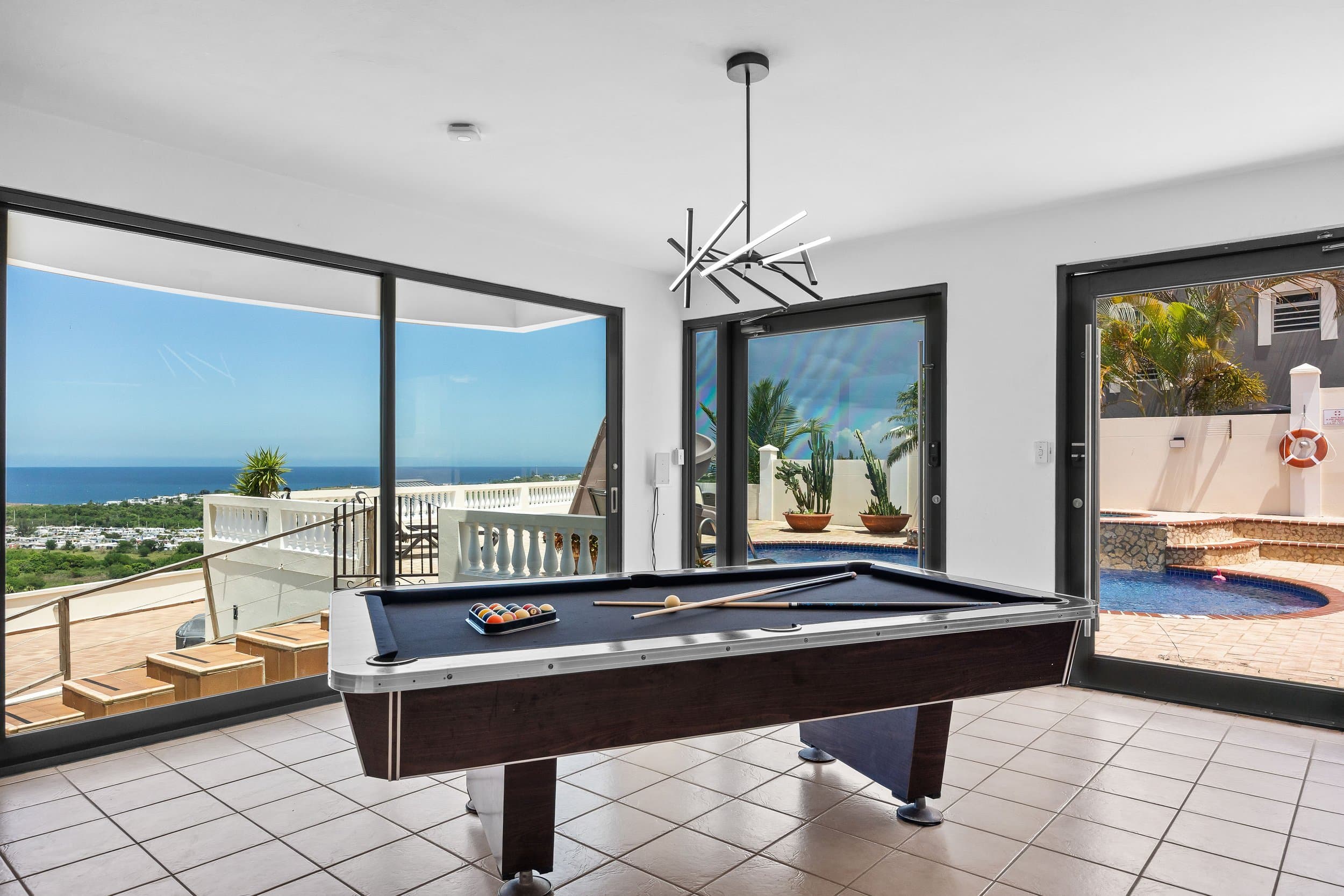 Game room opening to the terrace
