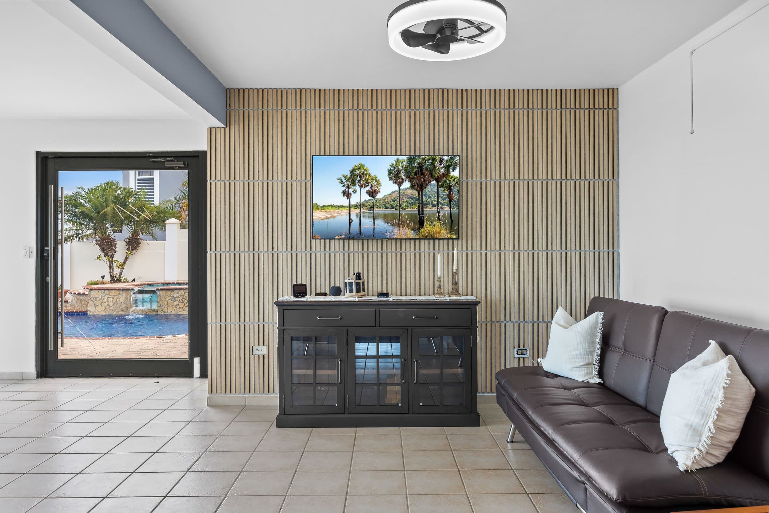 Dedicated office with desk and view