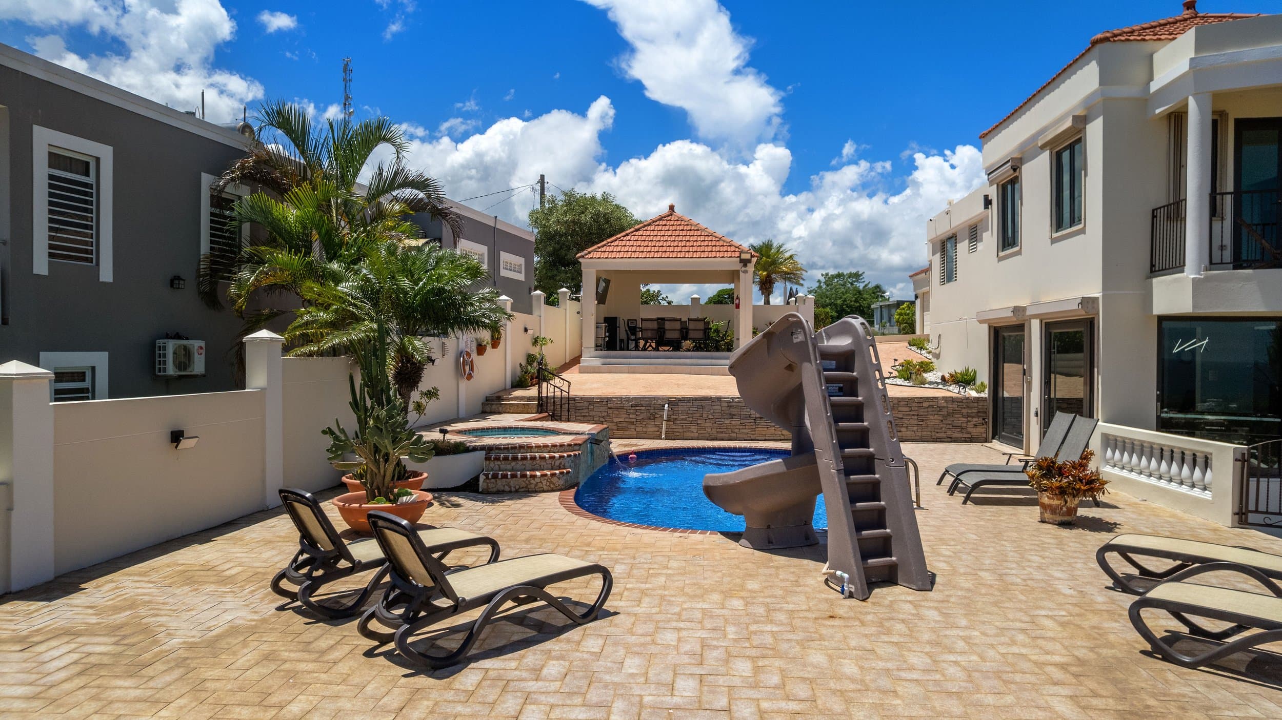 Hacienda rooftops against the north coast