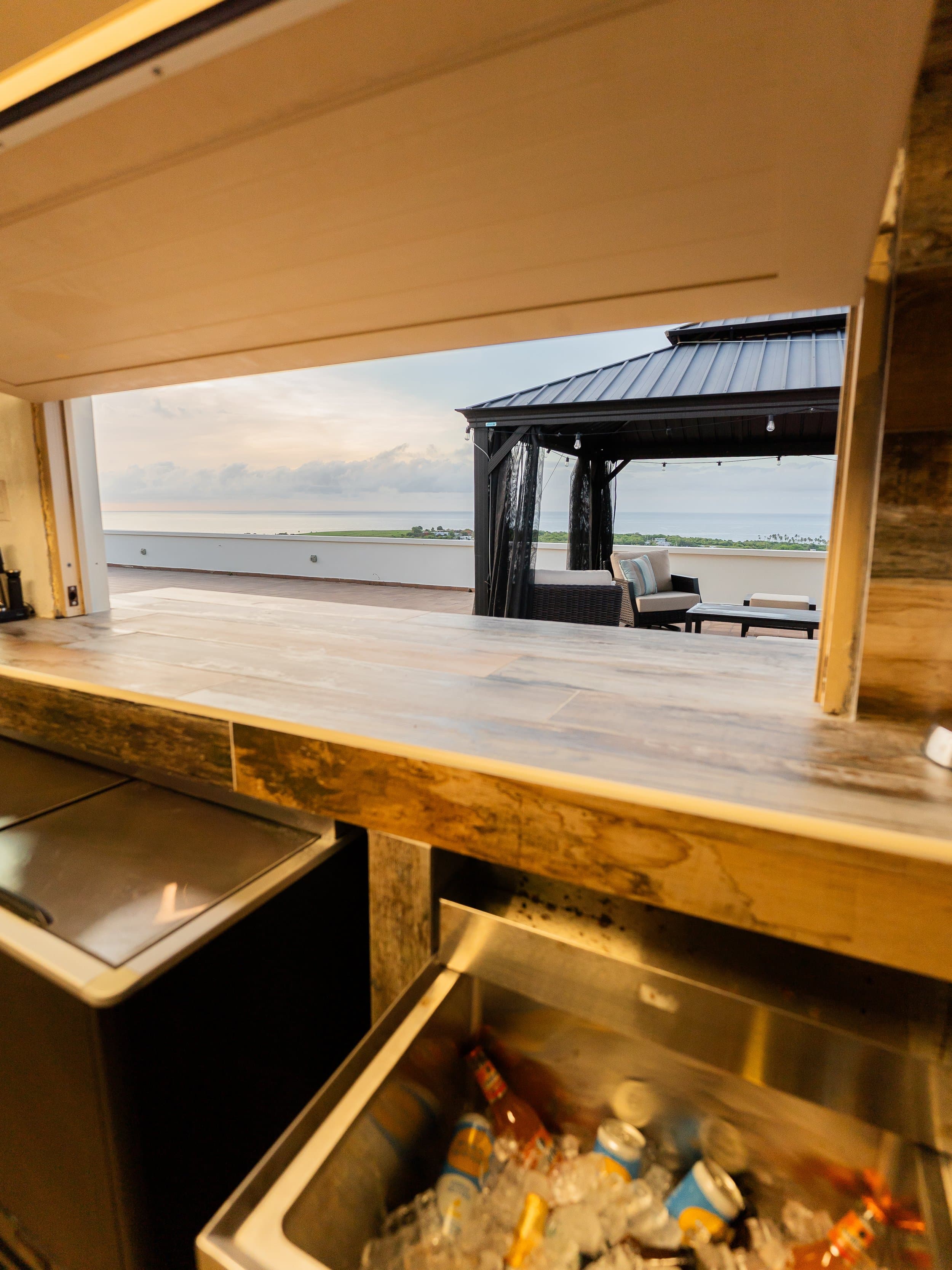 Bar iced down for an event